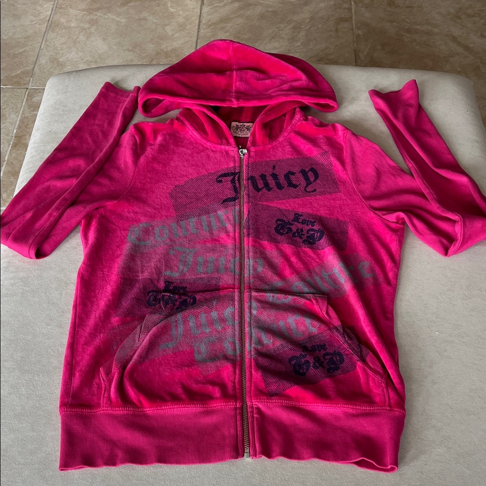 Juicy Couture Fuchsia Zip-Up Hoodie - Picture 1 of 5